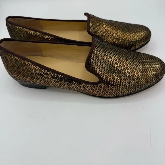 Cole Haan Womens Shoes Nike Air SABRINA bronze Sequin Slip On Loafers Size 10.5 - Picture 1 of 6